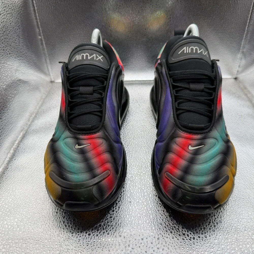 Size 7Y Nike Air Max 720 GS Black‎ Multi Kids Lace-Up Running Shoes AQ3196-011